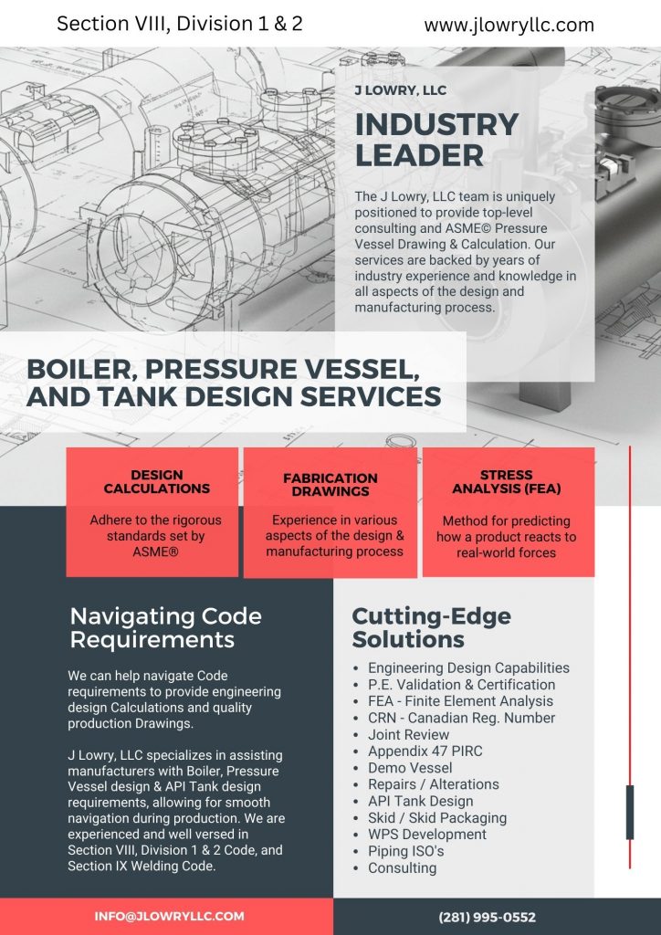J Lowry LLC Pressure Vessel Design