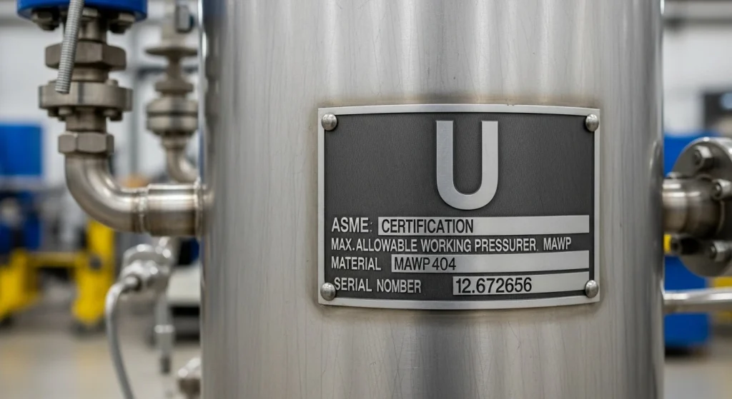 A picture of a ASME U-Stamp pressure vessel