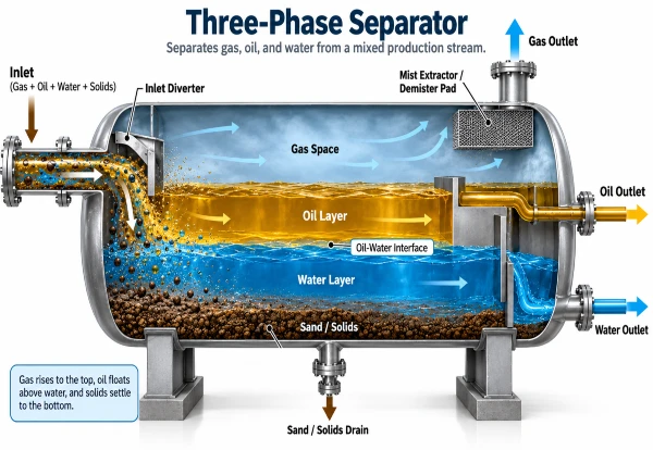 A illustration of a Three-Phase Separator