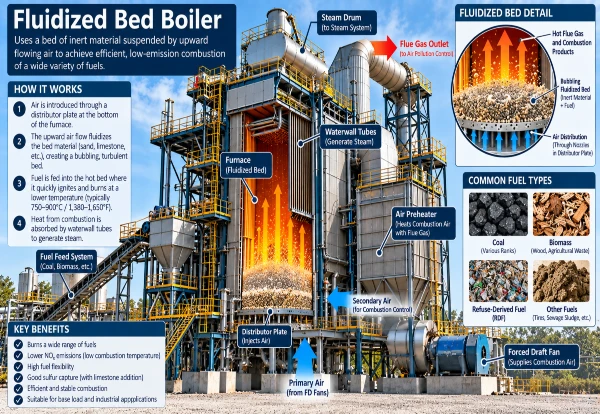 A illustration of Fluidized Bed Boiler