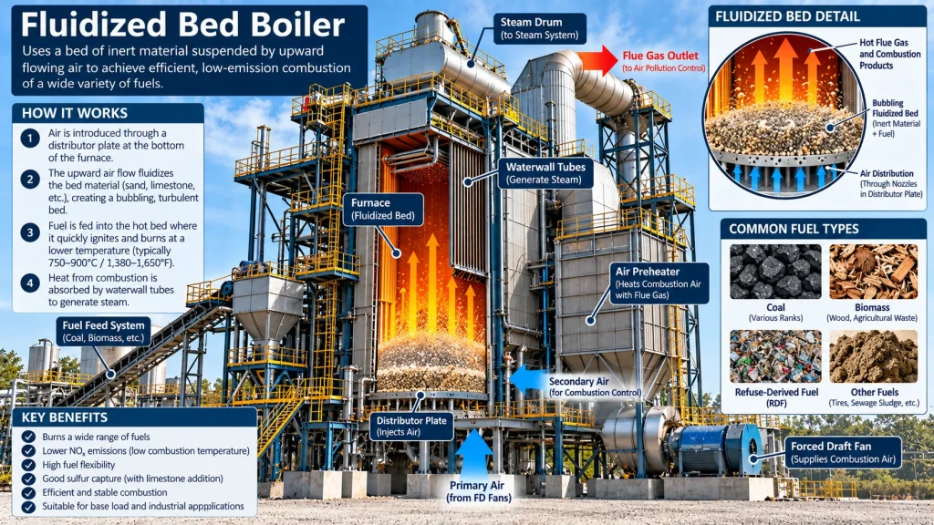 A illustration of Fluidized Bed Boiler