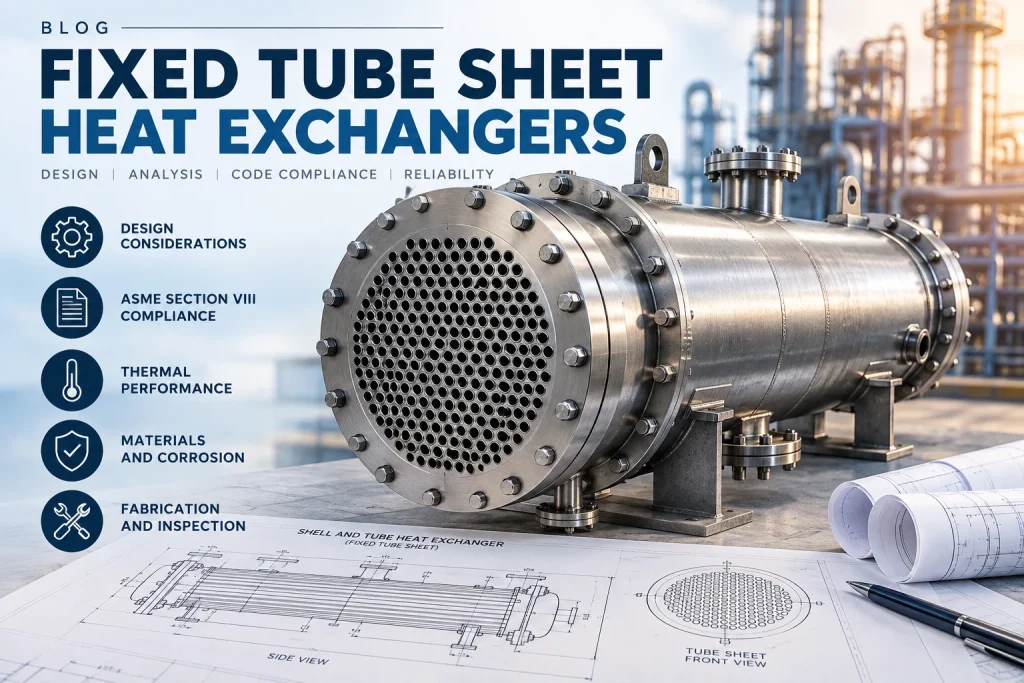 A picture showing a Fixed Tube Sheet Heat Exchanger