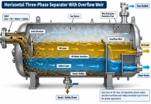 Read more about the article Horizontal Three-Phase Separator With Overflow Weir