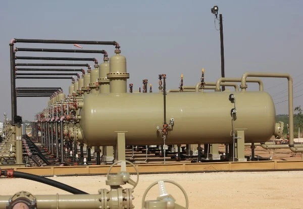 Picture of a roll of brown painted Three-Phase Separator