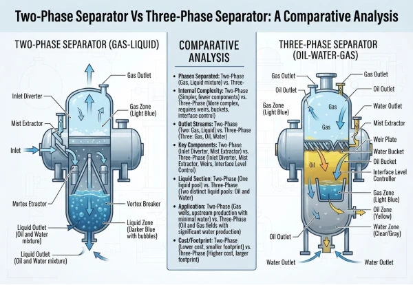 Picture of a Two-Phase Separator Vs Three-Phase Separator