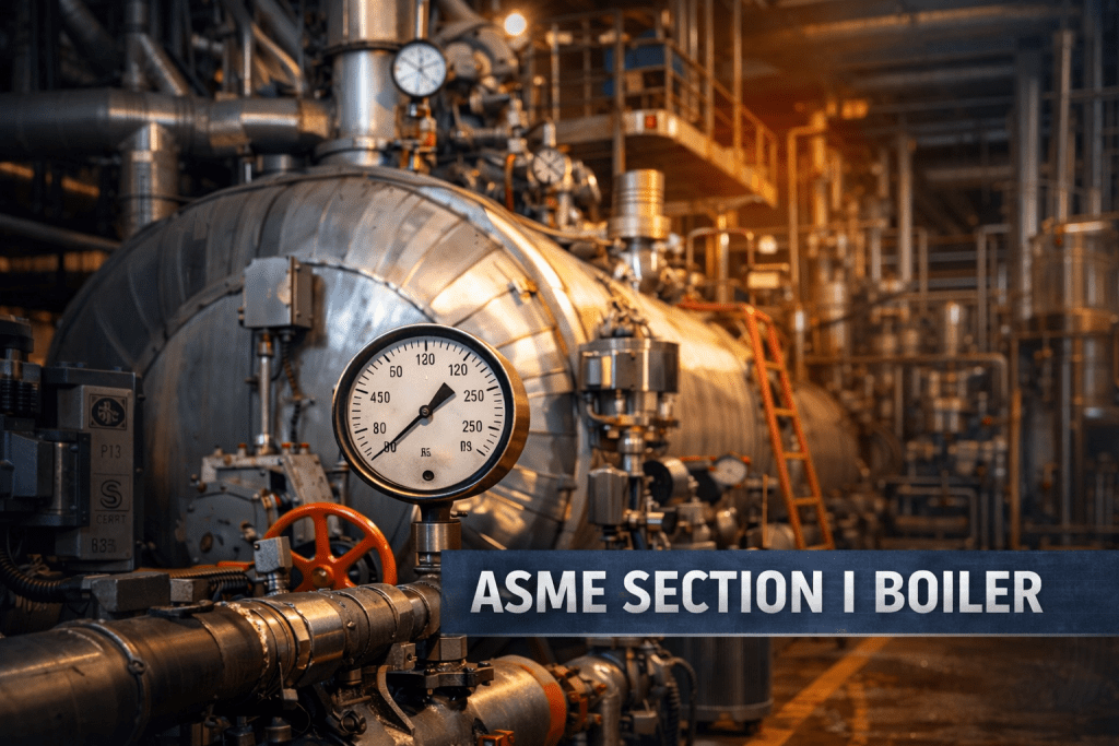 ASME Section I governs power boilers operating at elevated pressures and temperatures where stored energy presents a significant hazard.