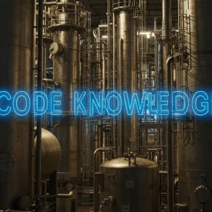 A picture of pressure vessel with the wording "Code Knowledge" in front